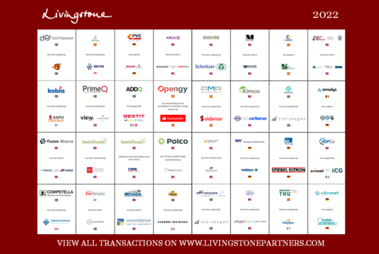 Livingstone Remains Among Top 10 M&A Advisories in Europe in 2022
