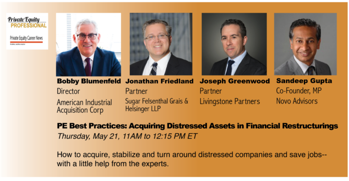 Joe Greenwood joins webinar, “PE Best Practices: Buying Distressed Assets in Financial Restructurings”