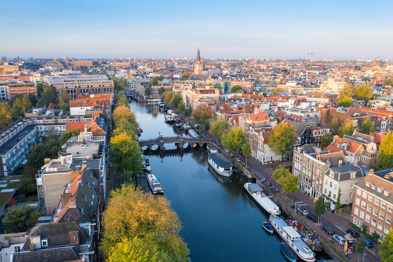 Daytime skyline of Amsterdamn, Netherlands