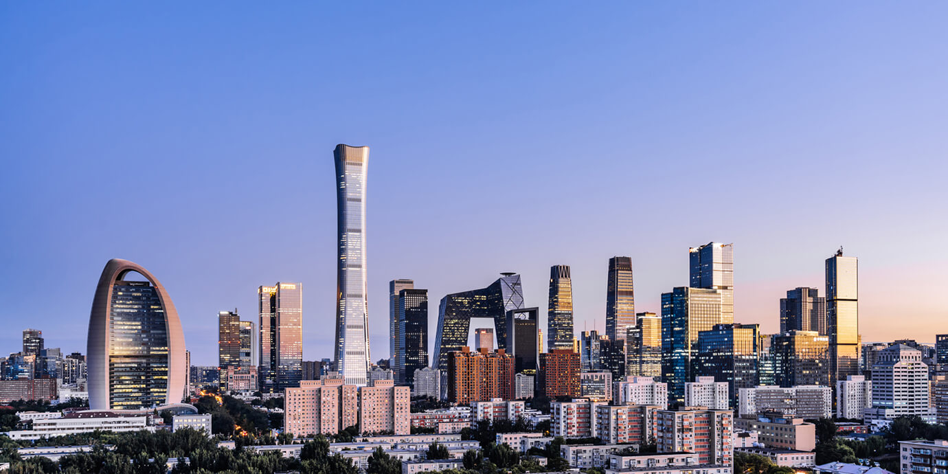 Sunset skyline of Beijing, China