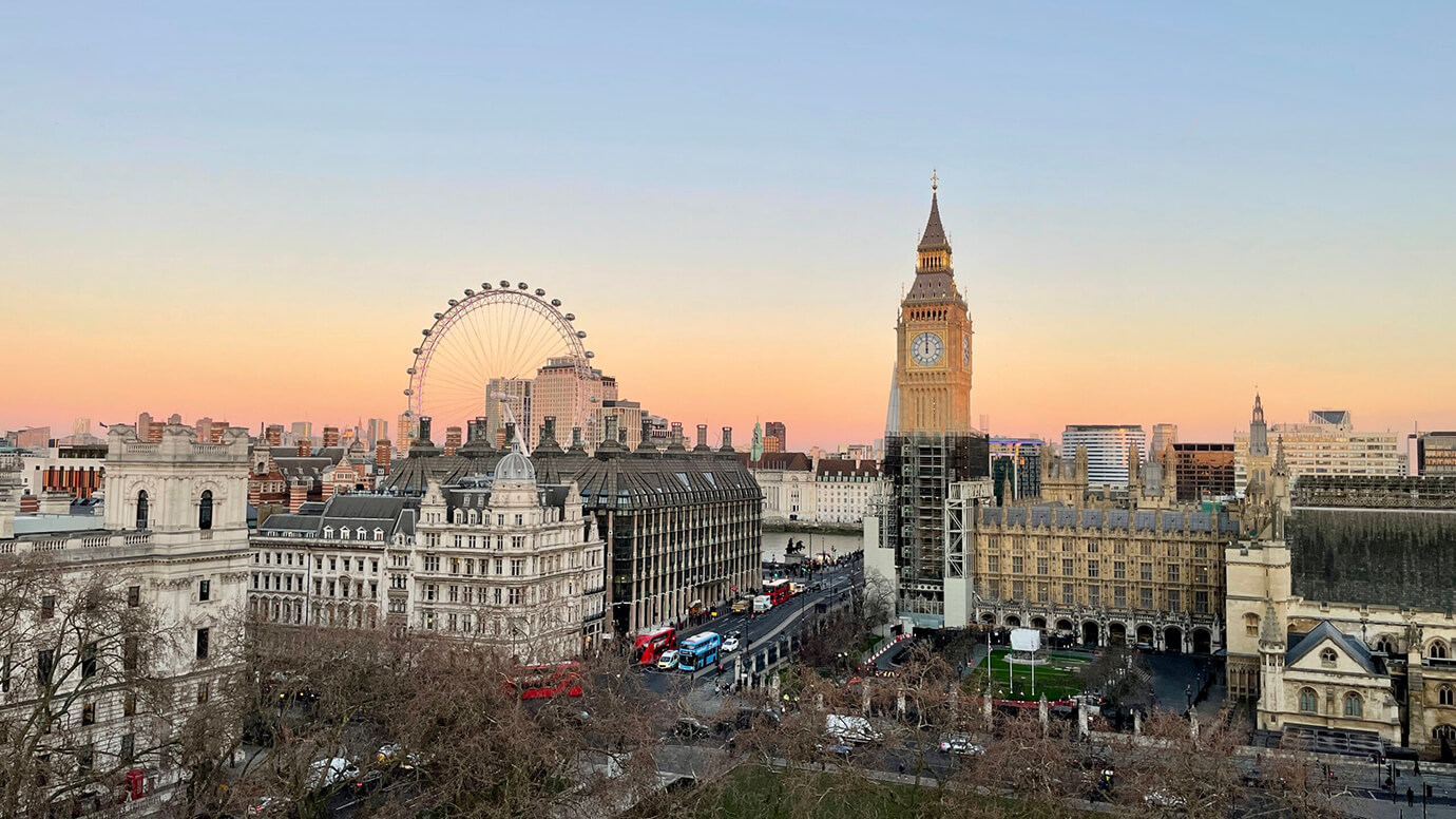 Evening Skyline of London, England