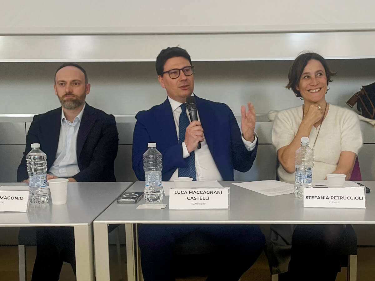 Luca Maccagnani Castelli speaking to the M&A Cross-Border Panel