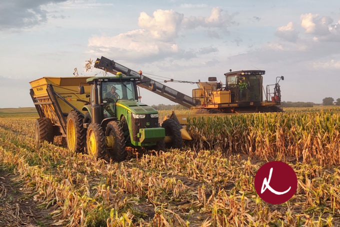John Deer Tractor in Corn field